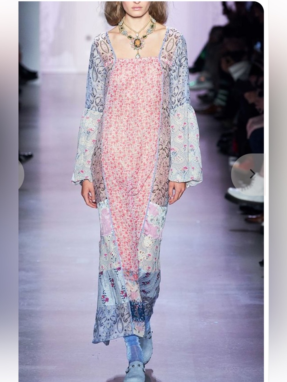 NWT retail $785 size M #FreePeople.
“Paisley Garden Border Peasant Dress”.
